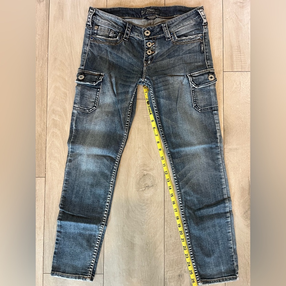 Silver November Cargo Denim Jeans